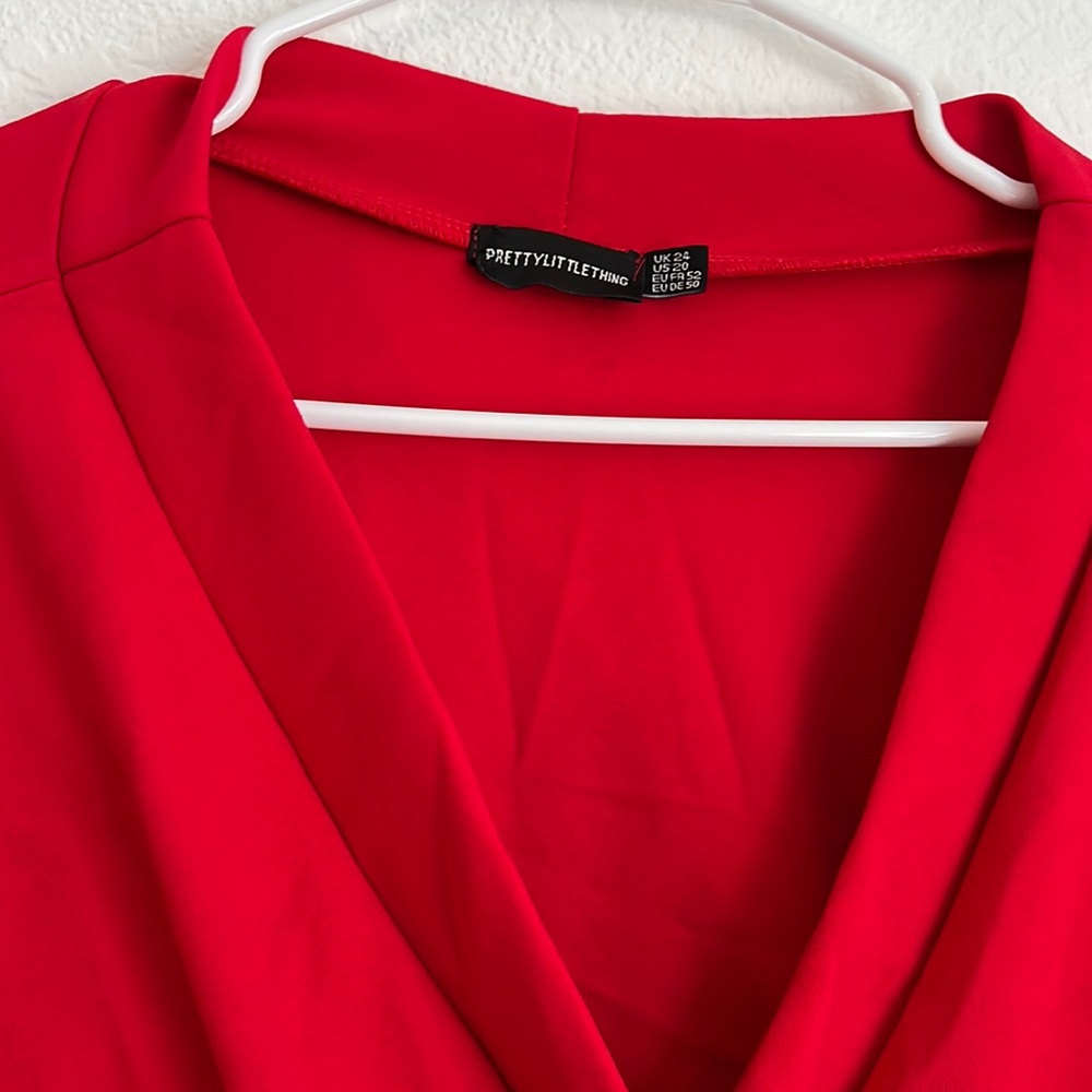 Red stretchy blouse